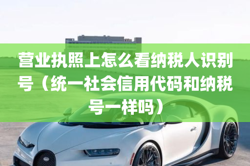 营业执照上怎么看纳税人识别号（统一社会信用代码和纳税号一样吗）