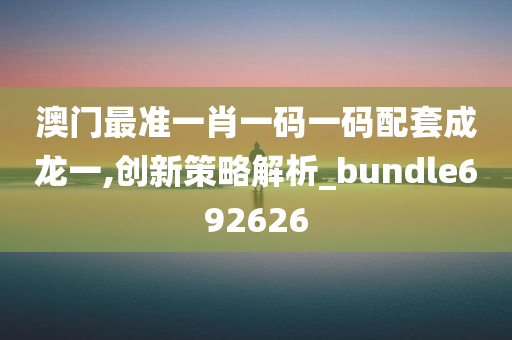 澳门最准一肖一码一码配套成龙一,创新策略解析_bundle692626