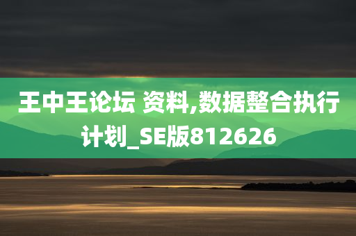 王中王论坛 资料,数据整合执行计划_SE版812626