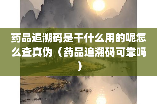 药品追溯码是干什么用的呢怎么查真伪（药品追溯码可靠吗）