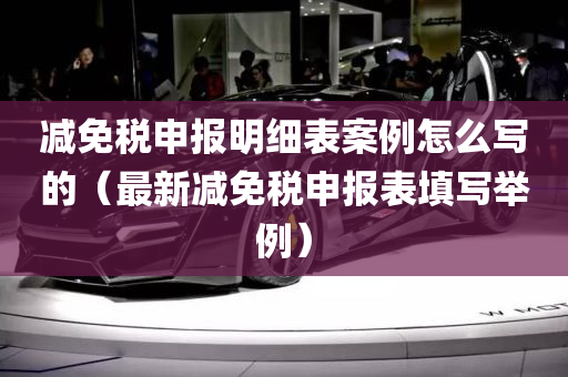 减免税申报明细表案例怎么写的（最新减免税申报表填写举例）