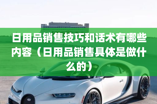 日用品销售技巧和话术有哪些内容（日用品销售具体是做什么的）