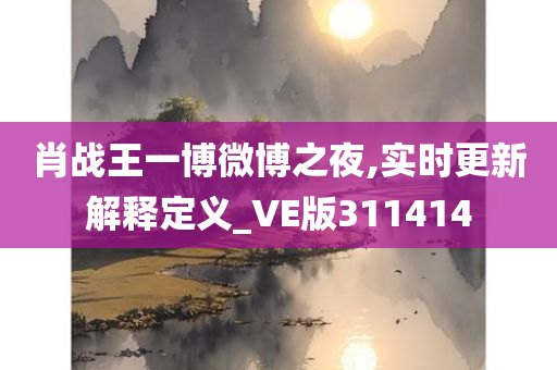 肖战王一博微博之夜,实时更新解释定义_VE版311414