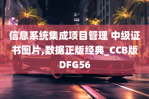 信息系统集成项目管理 中级证书图片,数据正版经典_CCB版DFG56