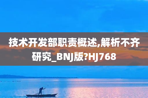 技术开发部职责概述,解析不齐研究_BNJ版?HJ768