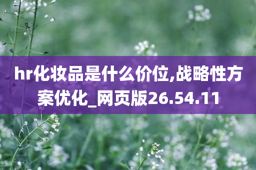 hr化妆品是什么价位,战略性方案优化_网页版26.54.11