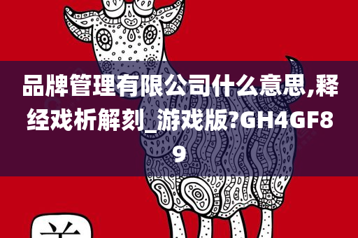 品牌管理有限公司什么意思,释经戏析解刻_游戏版?GH4GF89