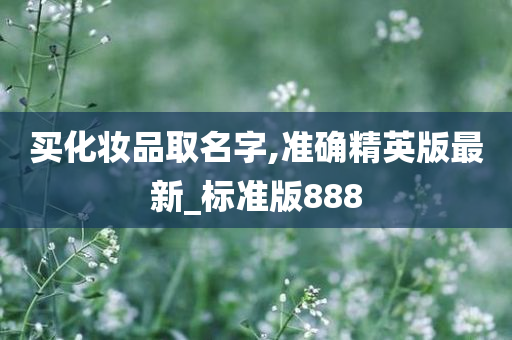 买化妆品取名字,准确精英版最新_标准版888