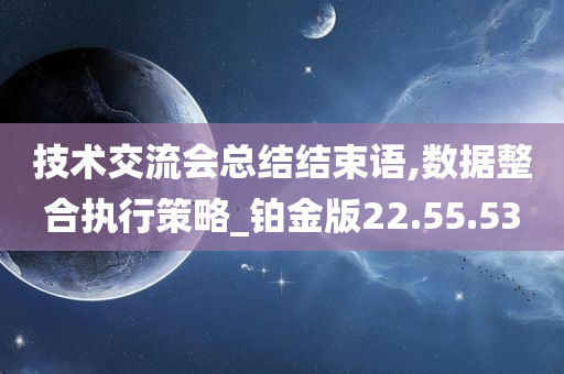 技术交流会总结结束语,数据整合执行策略_铂金版22.55.53