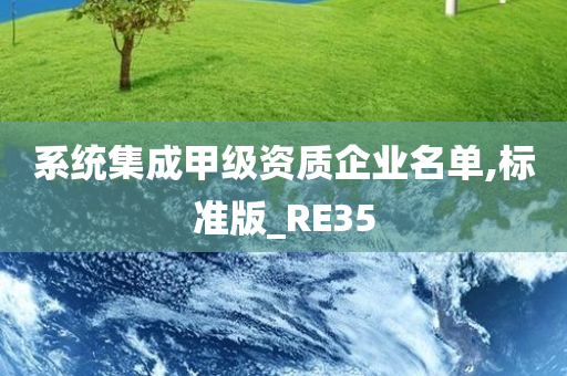 系统集成甲级资质企业名单,标准版_RE35