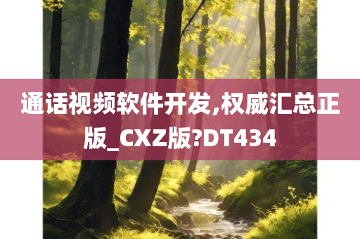 通话视频软件开发,权威汇总正版_CXZ版?DT434