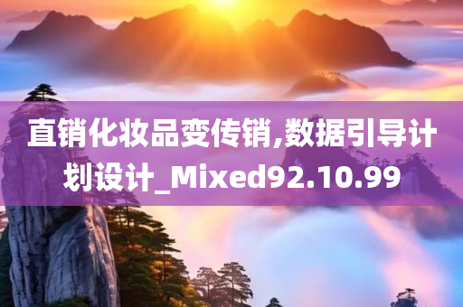 直销化妆品变传销,数据引导计划设计_Mixed92.10.99