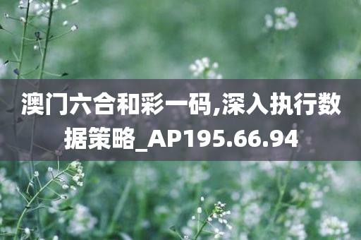 澳门六合和彩一码,深入执行数据策略_AP195.66.94