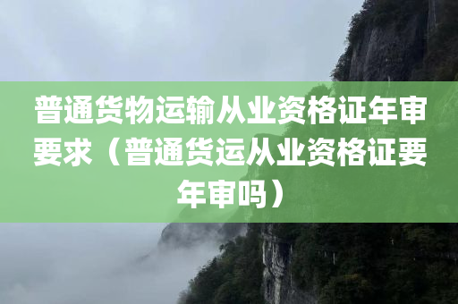 普通货物运输从业资格证年审要求（普通货运从业资格证要年审吗）