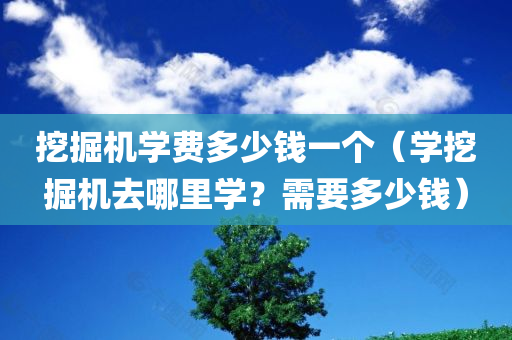 挖掘机学费多少钱一个（学挖掘机去哪里学？需要多少钱）