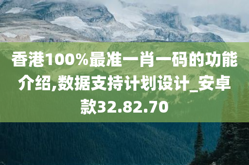 香港100%最准一肖一码的功能介绍,数据支持计划设计_安卓款32.82.70