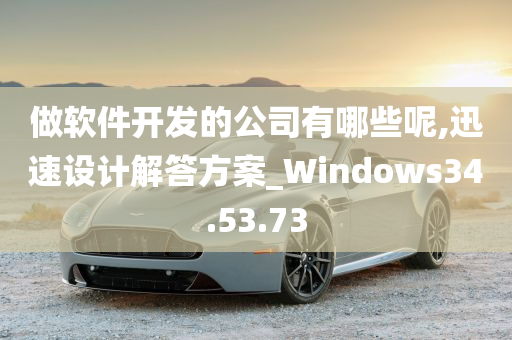 做软件开发的公司有哪些呢,迅速设计解答方案_Windows34.53.73