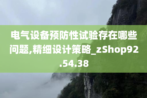 电气设备预防性试验存在哪些问题,精细设计策略_zShop92.54.38