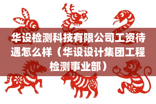 华设检测科技有限公司工资待遇怎么样（华设设计集团工程检测事业部）