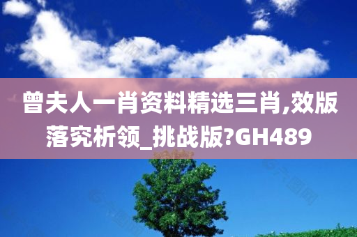 曾夫人一肖资料精选三肖,效版落究析领_挑战版?GH489