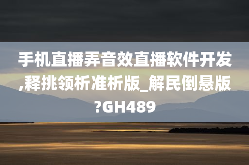 手机直播弄音效直播软件开发,释挑领析准析版_解民倒悬版?GH489