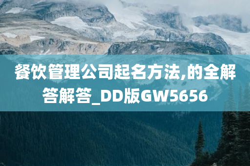 餐饮管理公司起名方法,的全解答解答_DD版GW5656