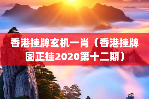 香港挂牌玄机一肖（香港挂牌图正挂2020第十二期）