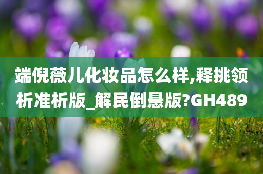 端倪薇儿化妆品怎么样,释挑领析准析版_解民倒悬版?GH489