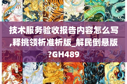 技术服务验收报告内容怎么写,释挑领析准析版_解民倒悬版?GH489