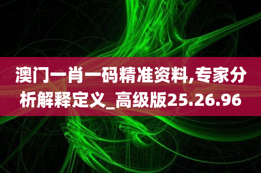 澳门一肖一码精准资料,专家分析解释定义_高级版25.26.96