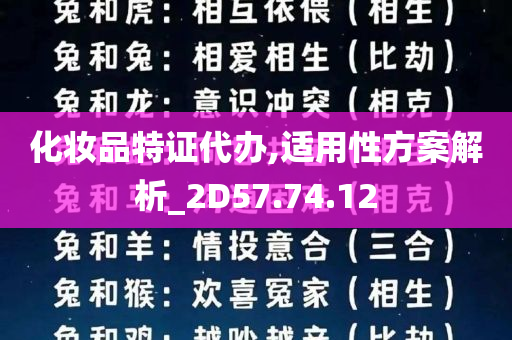 化妆品特证代办,适用性方案解析_2D57.74.12