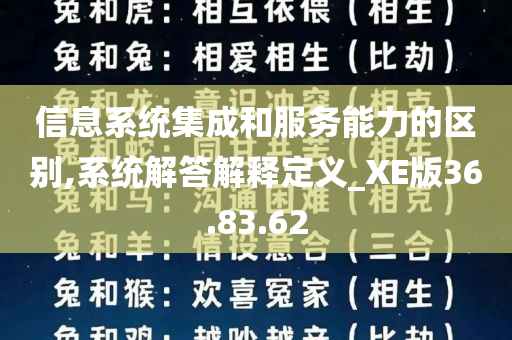 信息系统集成和服务能力的区别,系统解答解释定义_XE版36.83.62