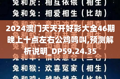 2024澳门天天开好彩大全46期晚上十点左右公鸡鸣叫,预测解析说明_DP59.24.35