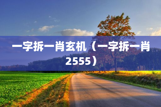 一字拆一肖玄机（一字拆一肖2555）