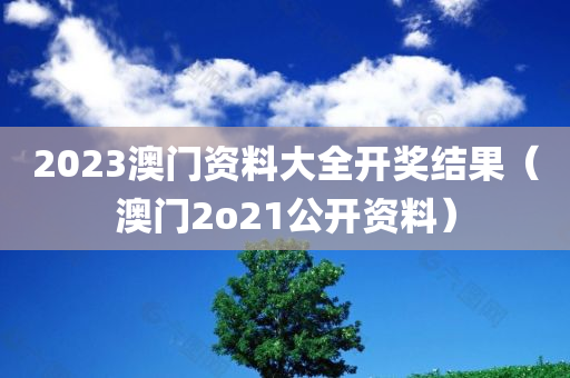 2023澳门资料大全开奖结果（澳门2o21公开资料）