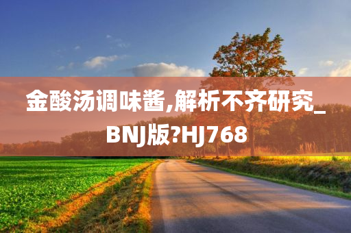 金酸汤调味酱,解析不齐研究_BNJ版?HJ768