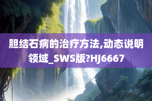 胆结石病的治疗方法,动态说明领域_SWS版?HJ6667