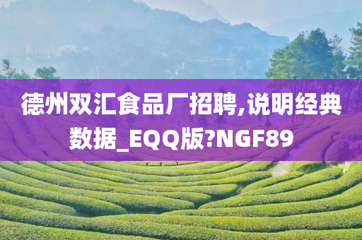 德州双汇食品厂招聘,说明经典数据_EQQ版?NGF89