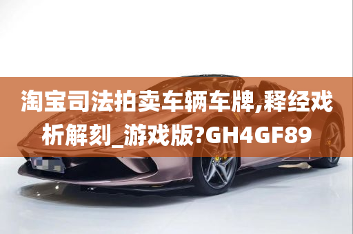 淘宝司法拍卖车辆车牌,释经戏析解刻_游戏版?GH4GF89