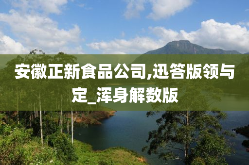 安徽正新食品公司,迅答版领与定_浑身解数版