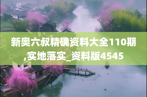 新奥六叔精确资料大全110期,实地落实_资料版4545