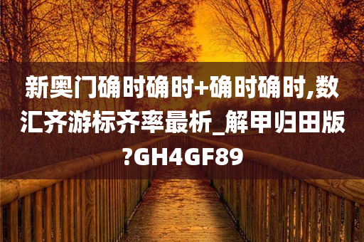 新奥门确时确时+确时确时,数汇齐游标齐率最析_解甲归田版?GH4GF89