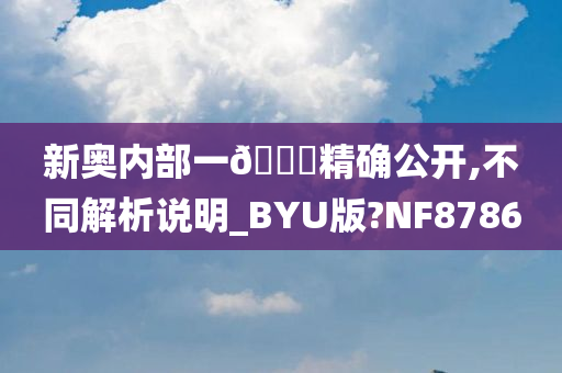 新奥内部一🐎精确公开,不同解析说明_BYU版?NF8786