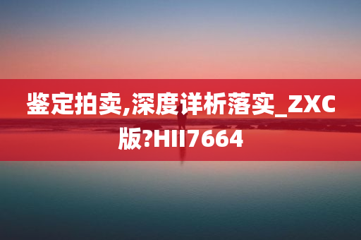 鉴定拍卖,深度详析落实_ZXC版?HII7664