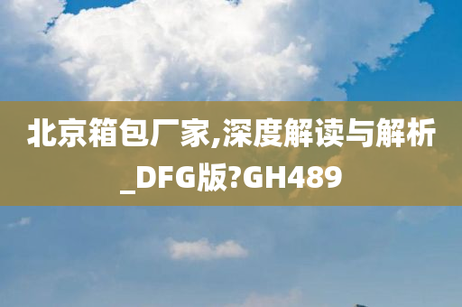 北京箱包厂家,深度解读与解析_DFG版?GH489