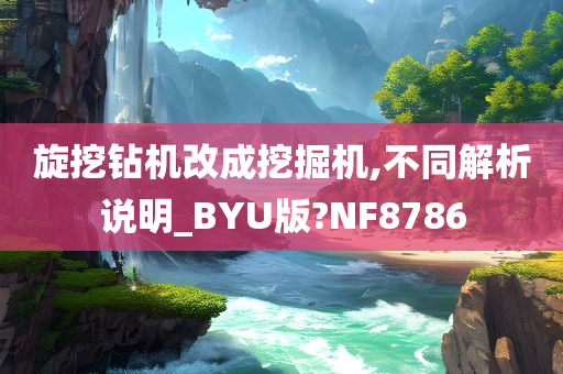 旋挖钻机改成挖掘机,不同解析说明_BYU版?NF8786