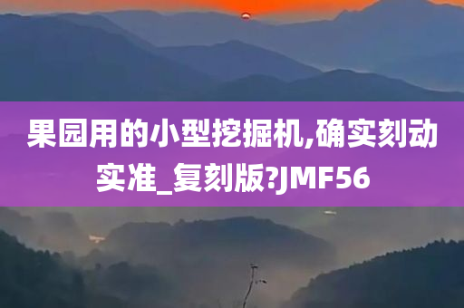 果园用的小型挖掘机,确实刻动实准_复刻版?JMF56