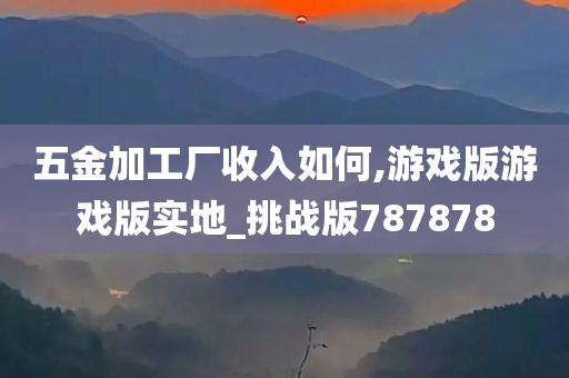 五金加工厂收入如何,游戏版游戏版实地_挑战版787878