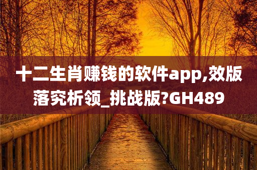 十二生肖赚钱的软件app,效版落究析领_挑战版?GH489