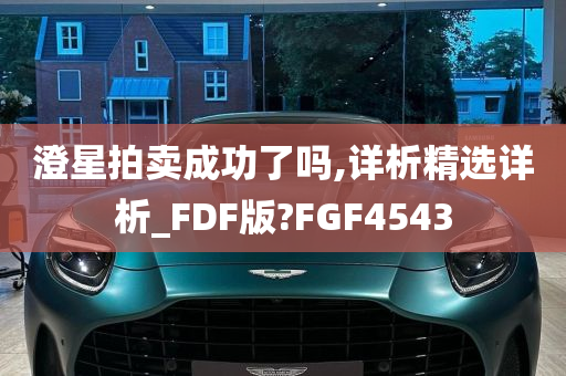 澄星拍卖成功了吗,详析精选详析_FDF版?FGF4543